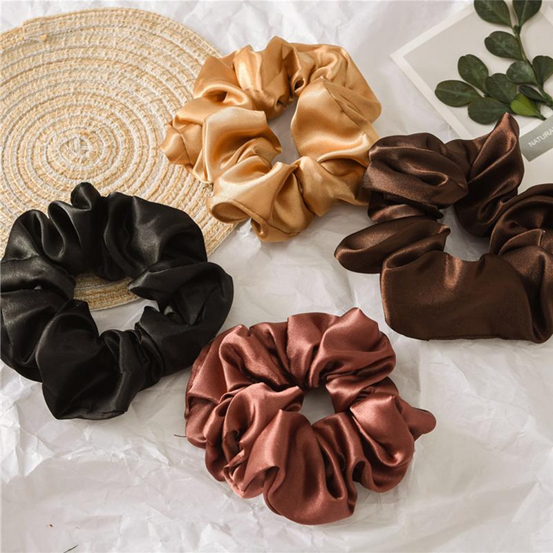 OQ Hair 1 Pcs Sily Satin Hair Tie For Women Girls Hair Elastic Bands Ponytail Holder Soft Hair Scrunchines Accessories