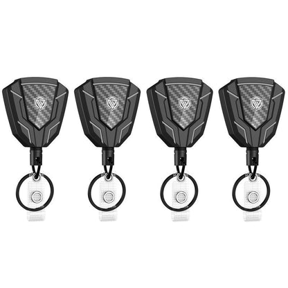 Oaridey 2-Pack Heavy Duty Retractable Keychain with Belt Clip, Retractable Badge Holder with Carbon Fiber Front, 9 oz Rebound