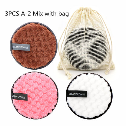 Pineapple Grid Cleansing Pad Round Water Cleansing Cotton Makeup Remover Puff