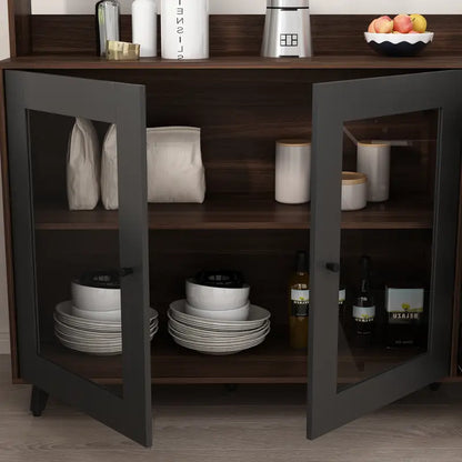 Modern Kitchen Pantry Storage Cabinet, Large Wooden Sideboard Buffet Hutch Cupboard