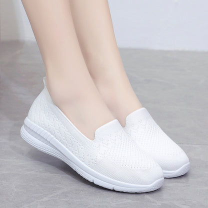 🔥Last Day 60% OFF-Women's Knitted Embroidery Casual Walking Sneakers,Lightweight Breathable Mesh Slip On Orthopedic Soft Sole Shoes (Buy 2 Free Shipping)