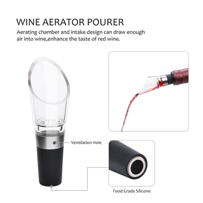 Zoughie 4pcs Air Pump Wine Opener Set for Wine Lovers