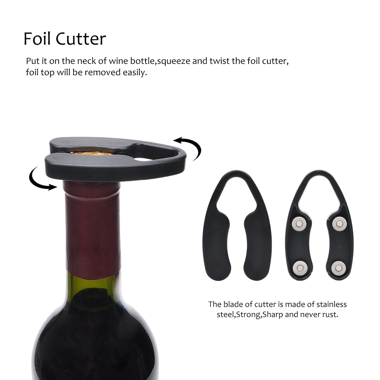 Zoughie 4pcs Air Pump Wine Opener Set for Wine Lovers