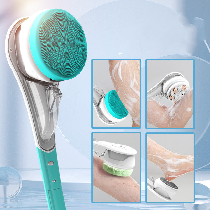 Multifunctional Electric Bath Brush Waterproof Rubbing Brush Six-in-one Long Handle Rubbing Back Bathing Face Rubbing Feet Rubbing Artifact