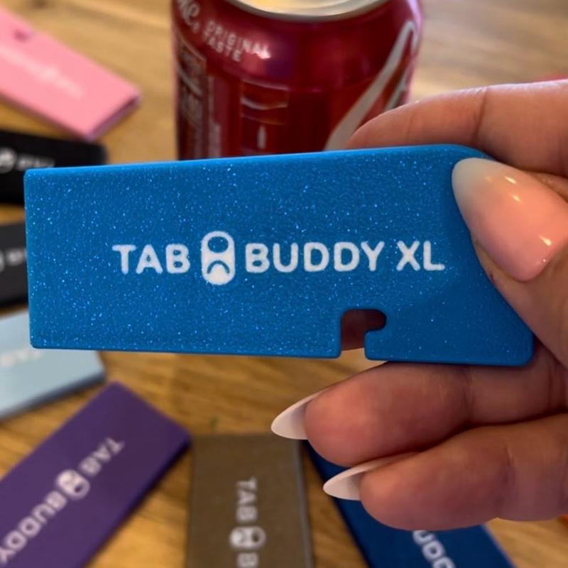 Tab Buddy XL Colors- Food can tab opener help for long nails, sore hands; assistive veggie, soup, cat, dog food magnet tech gadget arthritis