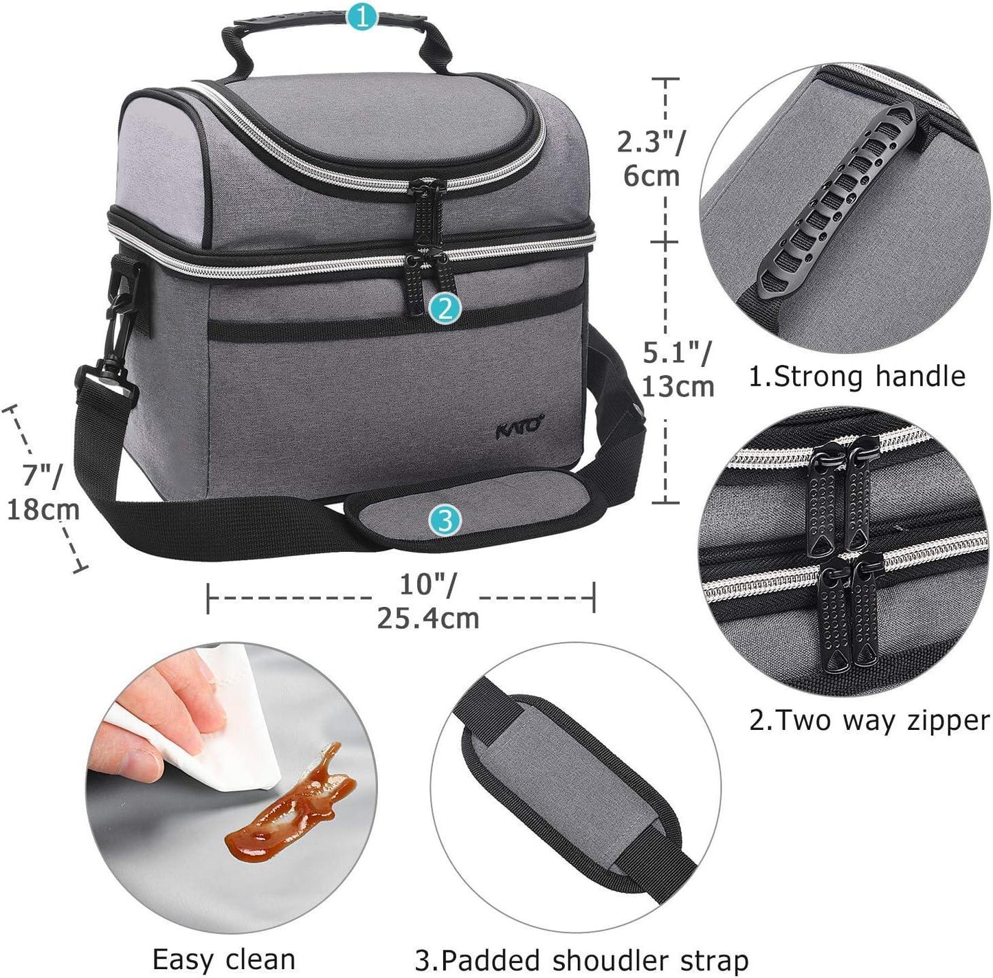 Men's Lunch Box, Insulated Lunch Bag for Women/Men, Leakproof Lunch Cooler Bag, Lunch Tote Bag