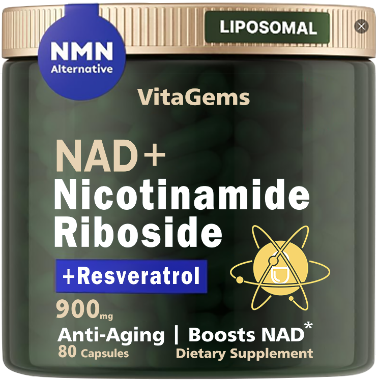 (1 Bottle)VitaGems™ NAD+ Anti-Aging Supplement for Skin Health, Energy, and Focus - Premium Wellness Dietary Support