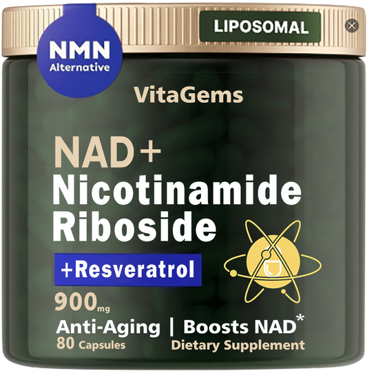 (1 Bottle)VitaGems™ NAD+ Anti-Aging Supplement for Skin Health, Energy, and Focus - Premium Wellness Dietary Support