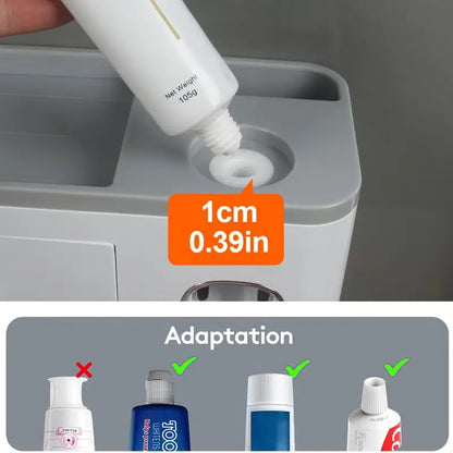 Toothbrush Holder With Gargle Cup Automatic Toothpaste Dispenser