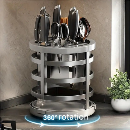 Rotating Knife Rack Stainless Steel Storage Rack