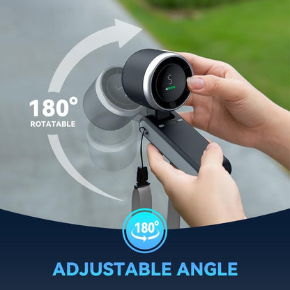 Portable handheld turbo fan, 5 wind speeds, 4000mAh battery powered, equipped with air turbine technology cooling fan, suitable for outdoor activities, travel, work