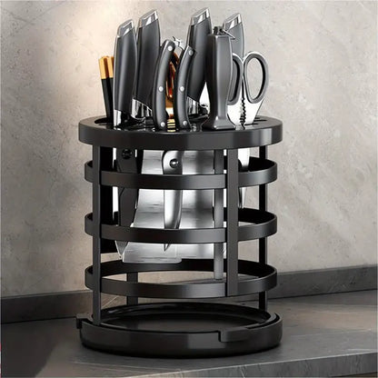 Rotating Knife Rack Stainless Steel Storage Rack