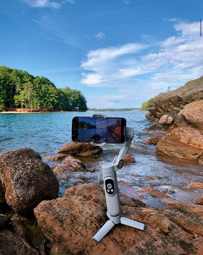 Smart X Pro 3-Axis Foldable Handheld Gimbal Stabilizer with Wireless Charging and Remote Controlled Bluetooth Capabilities