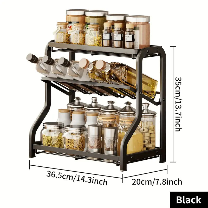 Rust-Proof 3-Tier Spice Rack Organizer