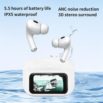 Wireless Earphones Noise Cancellation Bluetooth V5.4 Full Color Display Earphone Touch Screen With Double Mic 500mAh Charging Case