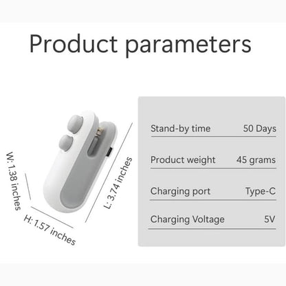 Snacks Mini Bag Sealer, Rechargeable 2 in 1 Bag Heat Sealer with Cutter for Chip , Plastic Bag Resealer Keep Food Fresh, Sellador de bolsas Plasticas, White