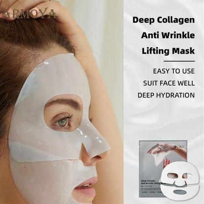 【ARMOYA】Deep Collagen Anti-Wrinkle Lifting Mask for Skincare and Skin Repair-Revolutionize Your Skincare Routine | Power Boosting Mask|Deep Collagen Mask |Original Collagen facial mask 5pcs Skincare Hydrate Skin Repair Comfort Rejuvenating