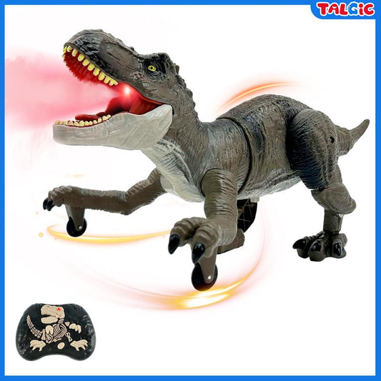 Remote Control Dinosaur Toys for Boys  Realistic T-Rex RC Walking Dino with Roaring, Spray, Light, Touch Sensing  with Three Type