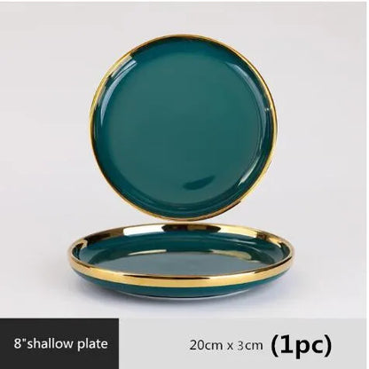 Luxurious Green Porcelain Dinnerware Set