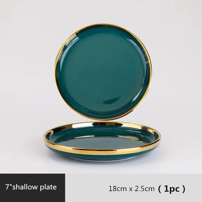 Luxurious Green Porcelain Dinnerware Set