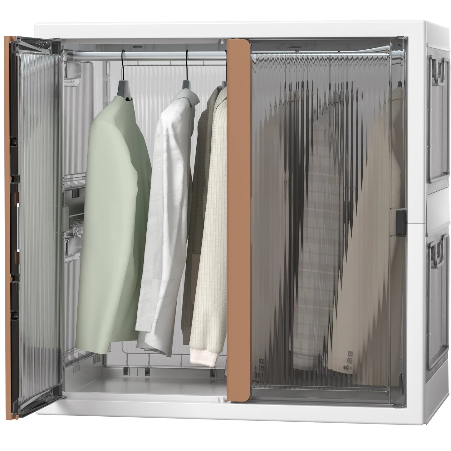 Portable Wardrobe Closet Collapsible Storage Organizer Set with Hanging Rack