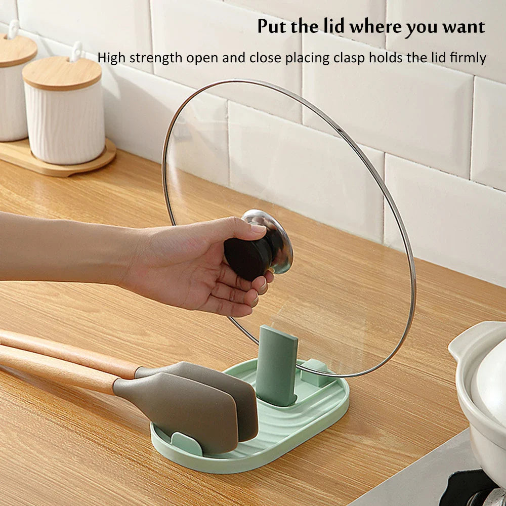 Pot Lid Rack & Spatula Storage