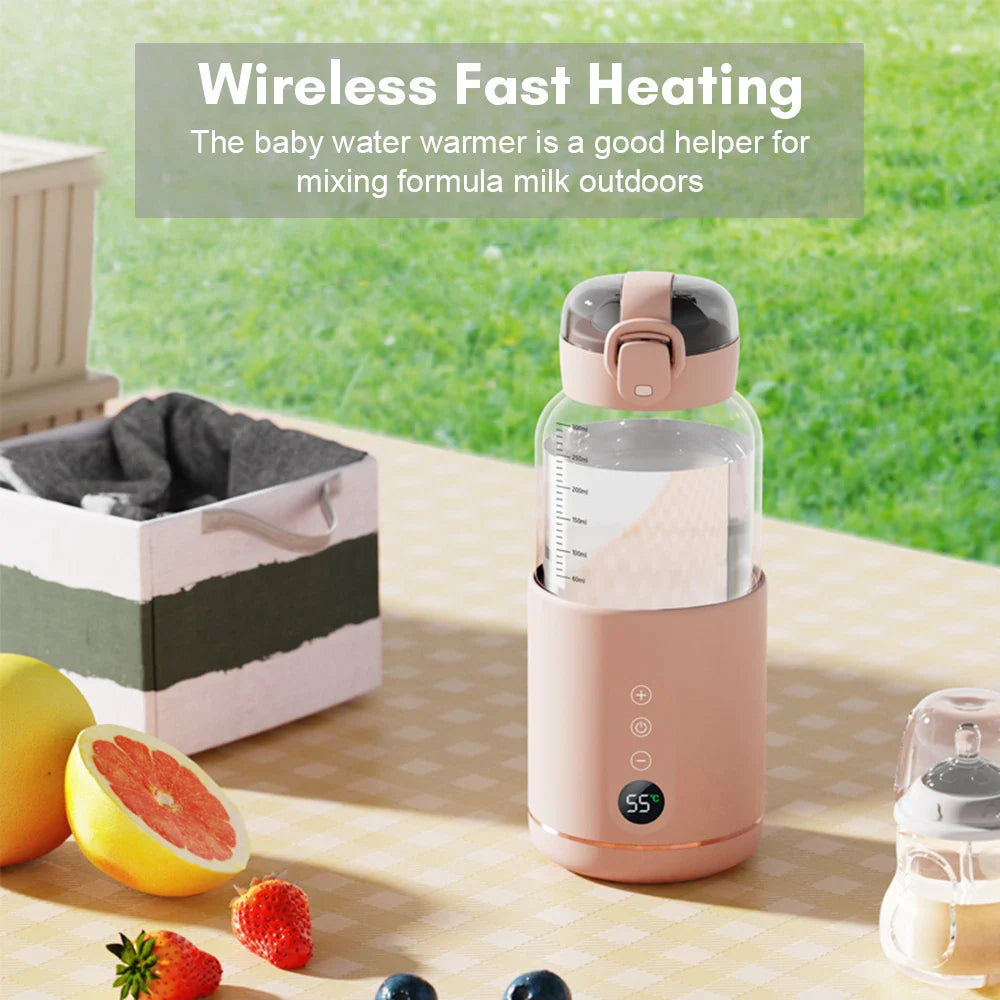 Portable Electric Baby Water Warmer for Formula Milk 300ML USB Charge Precise Temperature Control Car Travel Baby Bottle Warmer