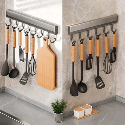 Wall Mounted Utensils Hooks Rack