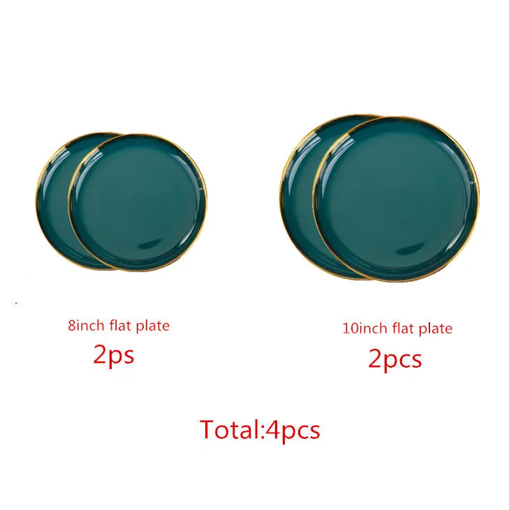 Luxurious Green Porcelain Dinnerware Set