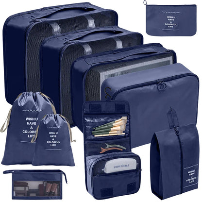 Set Travel Organizer Storage Bags Suitcase Packing Cubes