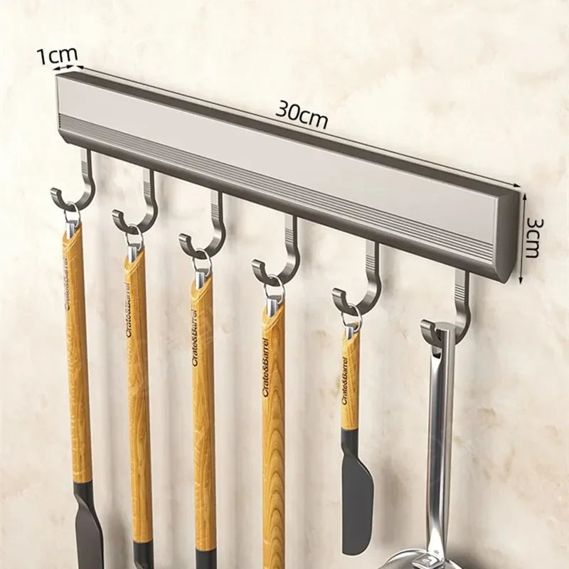 Wall Mounted Utensils Hooks Rack