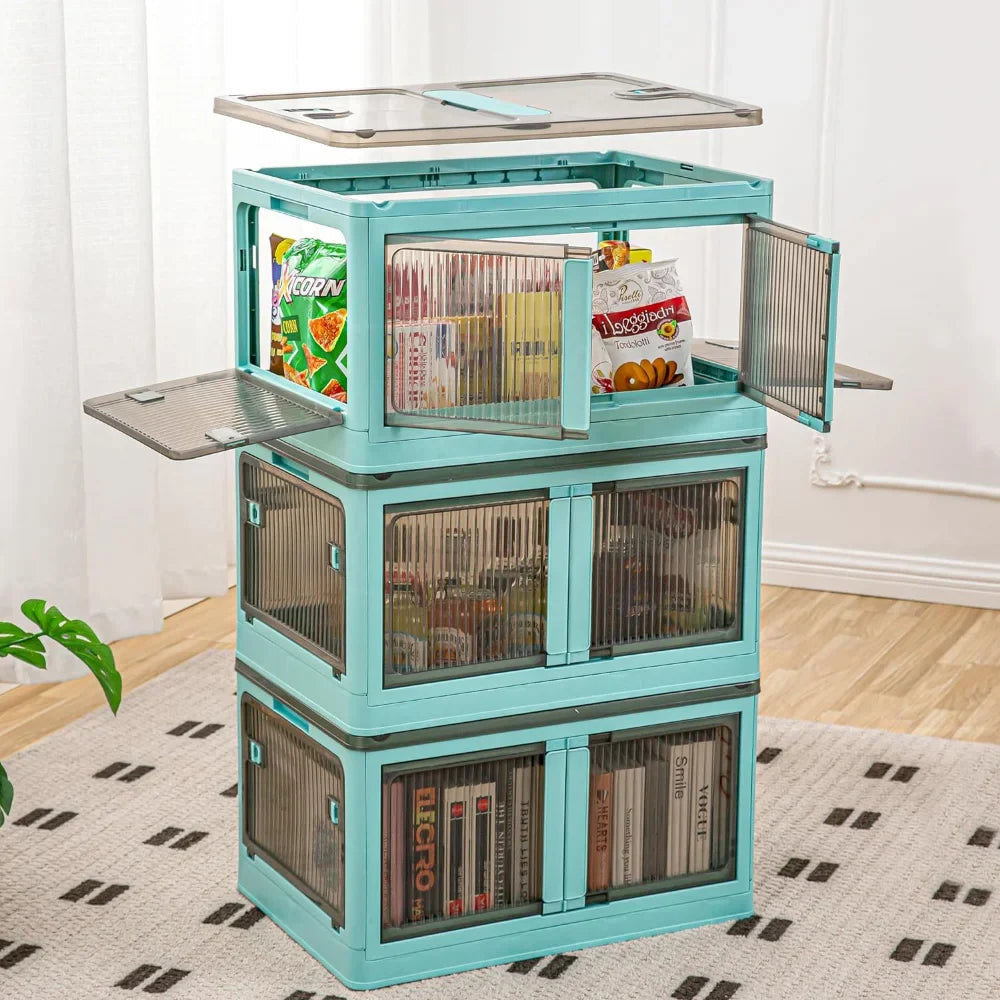 Stackable Storage Bins with Lids and Wheels