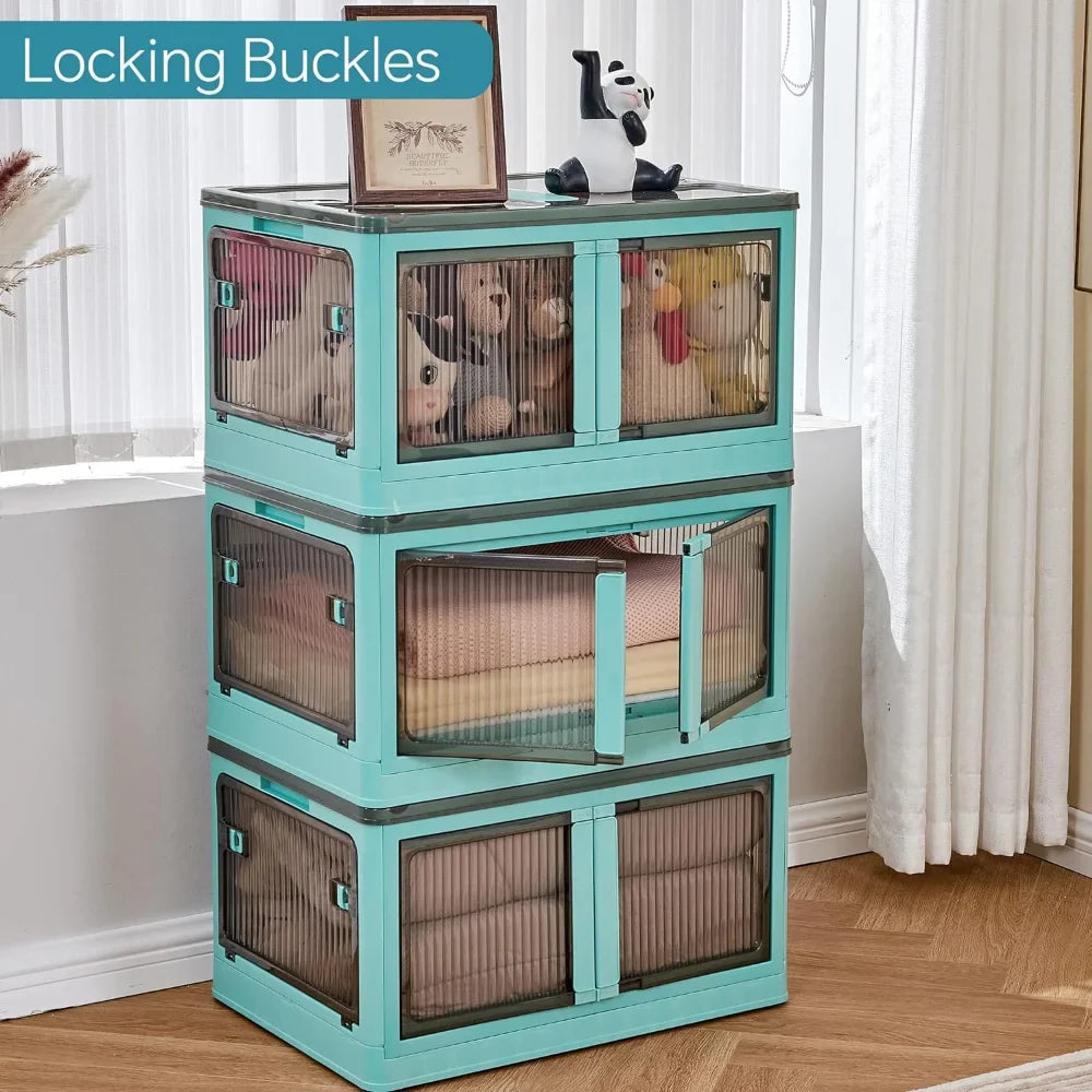 Stackable Storage Bins with Lids and Wheels