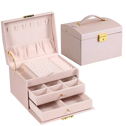 Three Layer Leather Jewelry Box