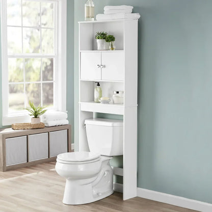 White Bathroom Cabinet with 3 Fixed Shelves