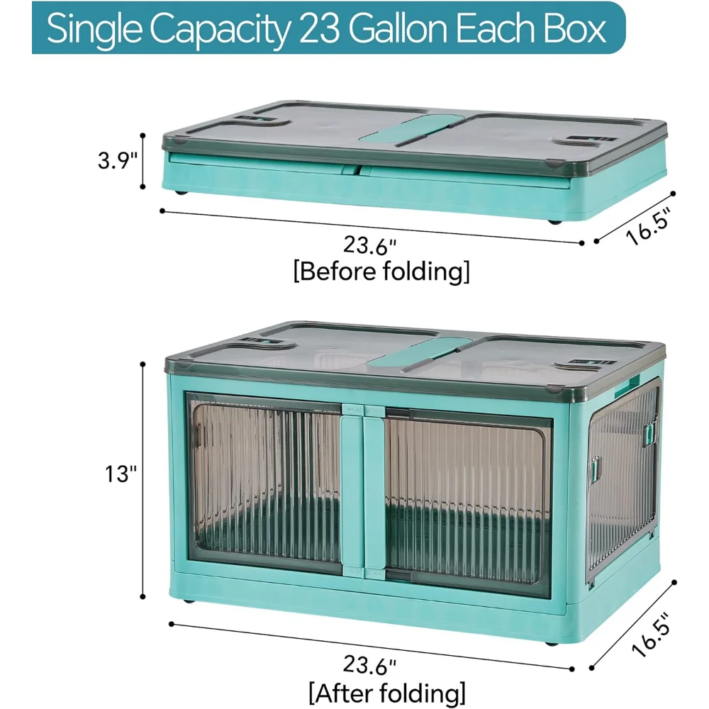 Stackable Storage Bins with Lids and Wheels