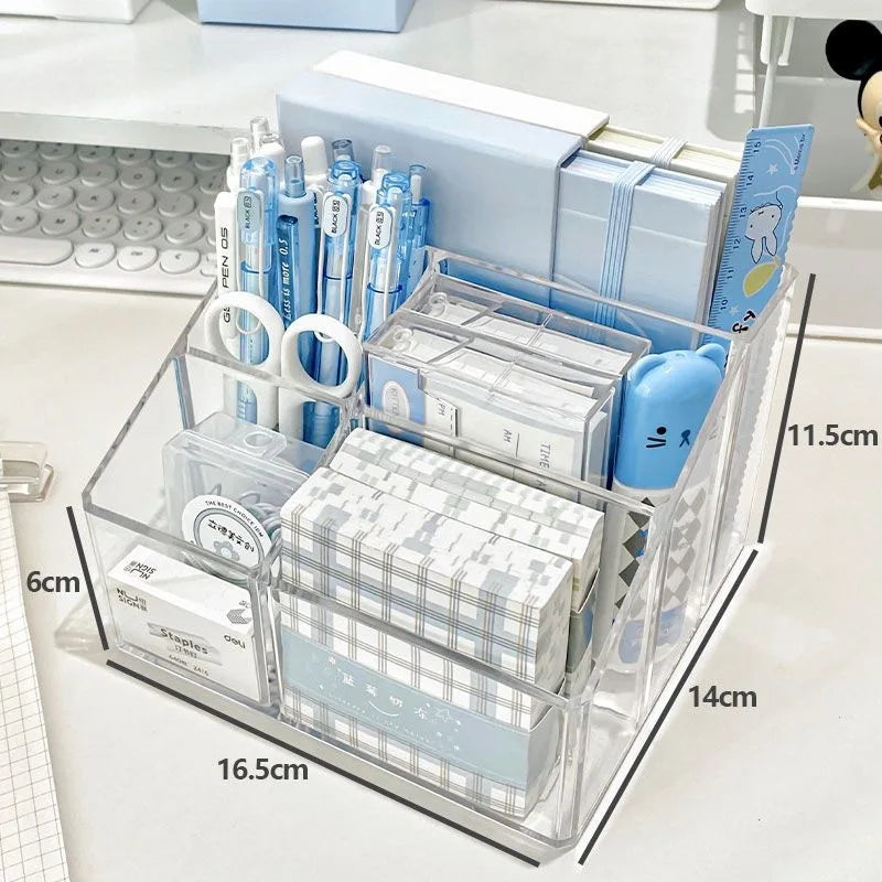 Multifunction Pen Holder Transparent Storage Box