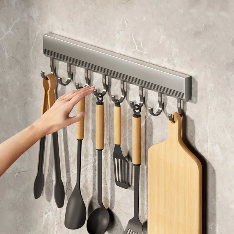 Wall Mounted Utensils Hooks Rack