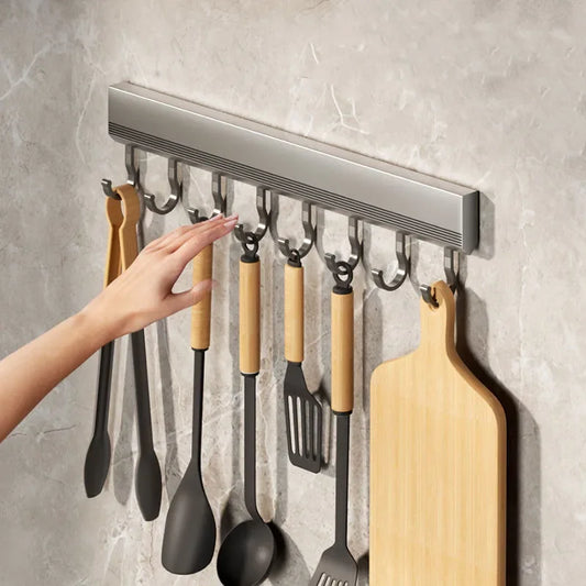 Wall Mounted Utensils Hooks Rack