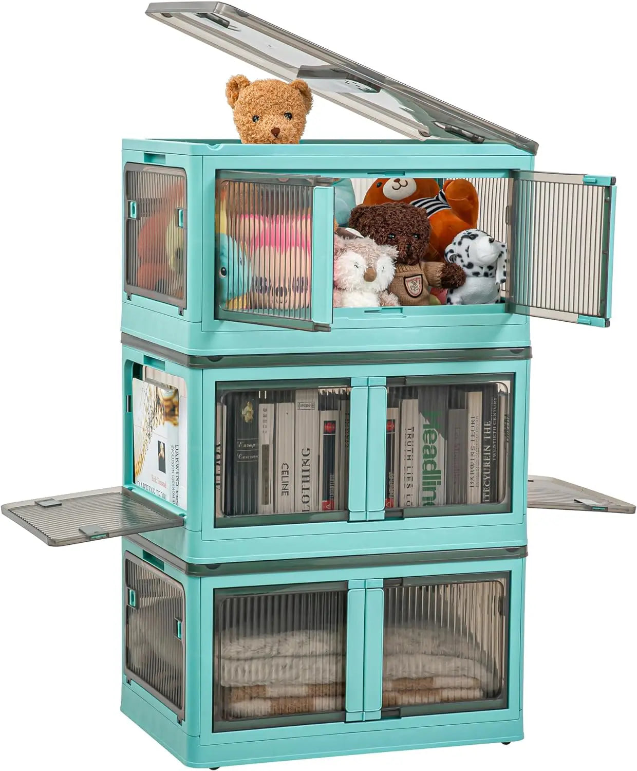 Stackable Storage Bins with Lids and Wheels