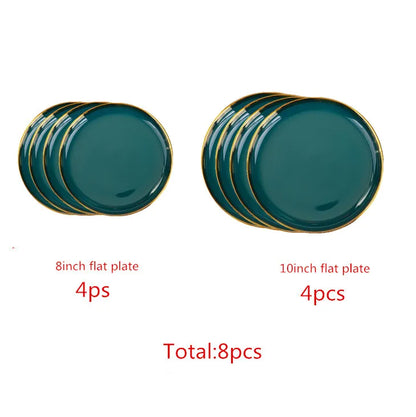 Luxurious Green Porcelain Dinnerware Set