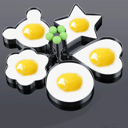 Stainless Steel 5Style Fried Egg Pancake Shaper Omelette Mold Mould Frying Egg Cooking Tools Kitchen Accessories Gadget Rings