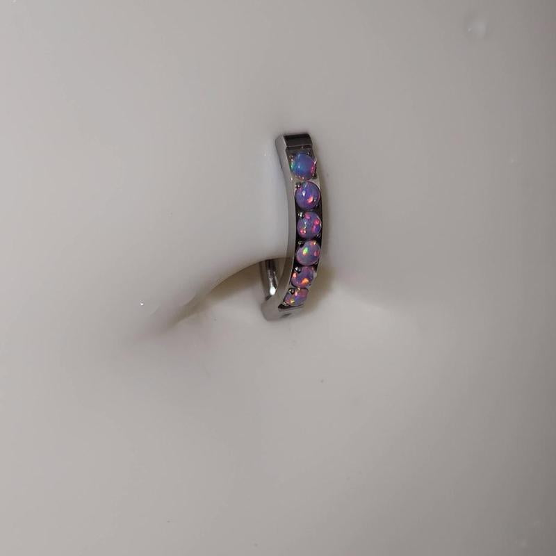 Titanium Gem Hinged Ring for Belly Button Piercings | 14g