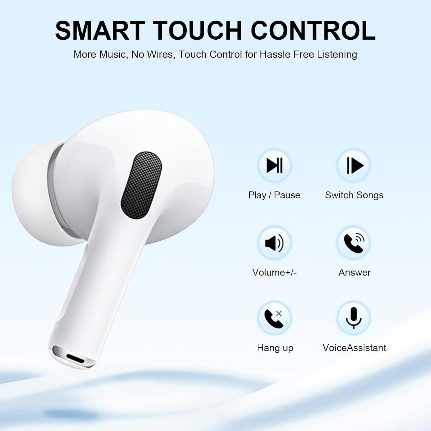 Wireless Earphones Noise Cancellation Bluetooth V5.4 Full Color Display Earphone Touch Screen With Double Mic 500mAh Charging Case