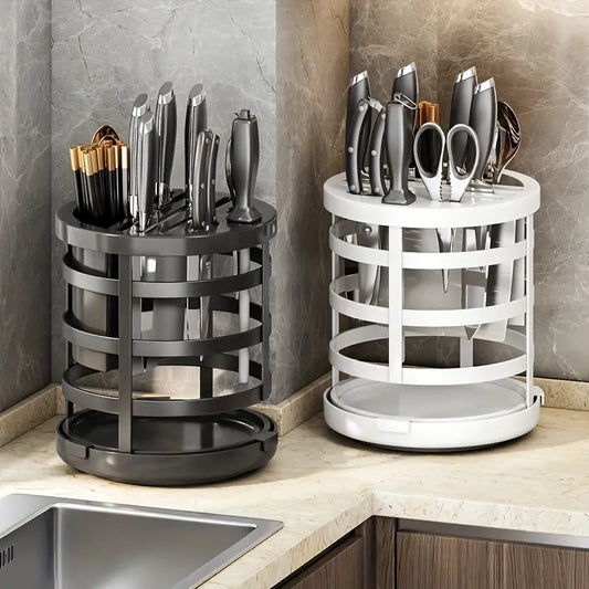 Rotating Knife Rack Stainless Steel Storage Rack