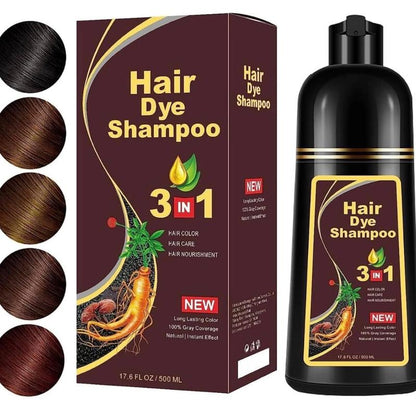 MEIDU  Black Hair Dye Shampoo for Gray Hair, Semi-Permanent Hair Color Shampoo for Women and Men, Fast Acting and Long Lasting, 3 in 1 Color dye shampoo, black , brown